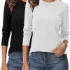 Sweaters | Ficerd 2 Pack Women'S Sweater Women Crewneck Pullover Lightweight Crew Neck Sweater Soft Women'S Casual Sweaters