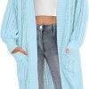 Sweaters | PRETTYGARDEN Prettygarden Women'S Long Cardigan Sweaters Casual Lantern Sleeve Open Front Side Slit Cable Knit Coat Outerwear