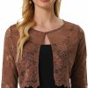 Sweaters | Allegra K Allegra K Women'S Elegant Sheer Floral Lace Shrug Top Cropped Bolero Cardigan