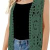 Sweaters | SMDPPWDBB Womens Floral Crochet Lace Boho Trim Sleeveless Open Front Vest Cardigan