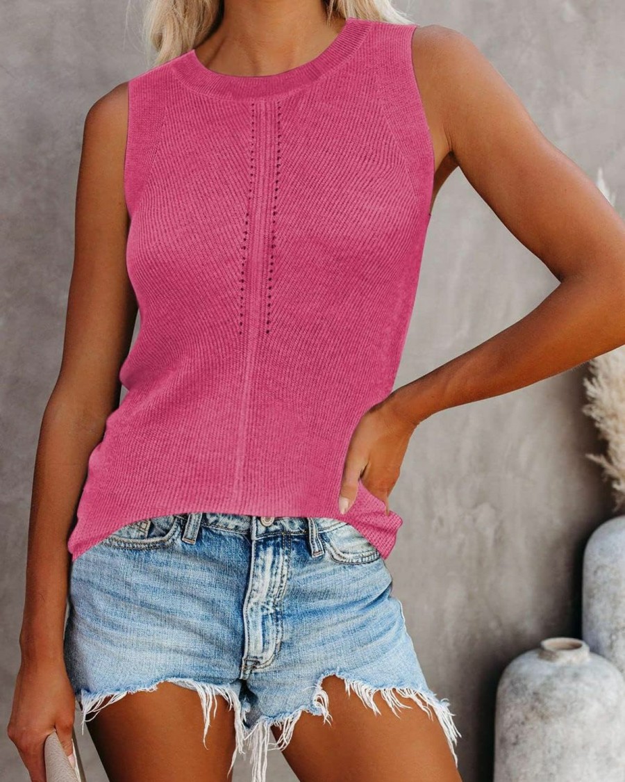 Sweaters | Cutiefox Cutiefox Women'S Knit Tank Tops Sleeveless Summer Loose Tie Back Casual Vest Shirts Blouses