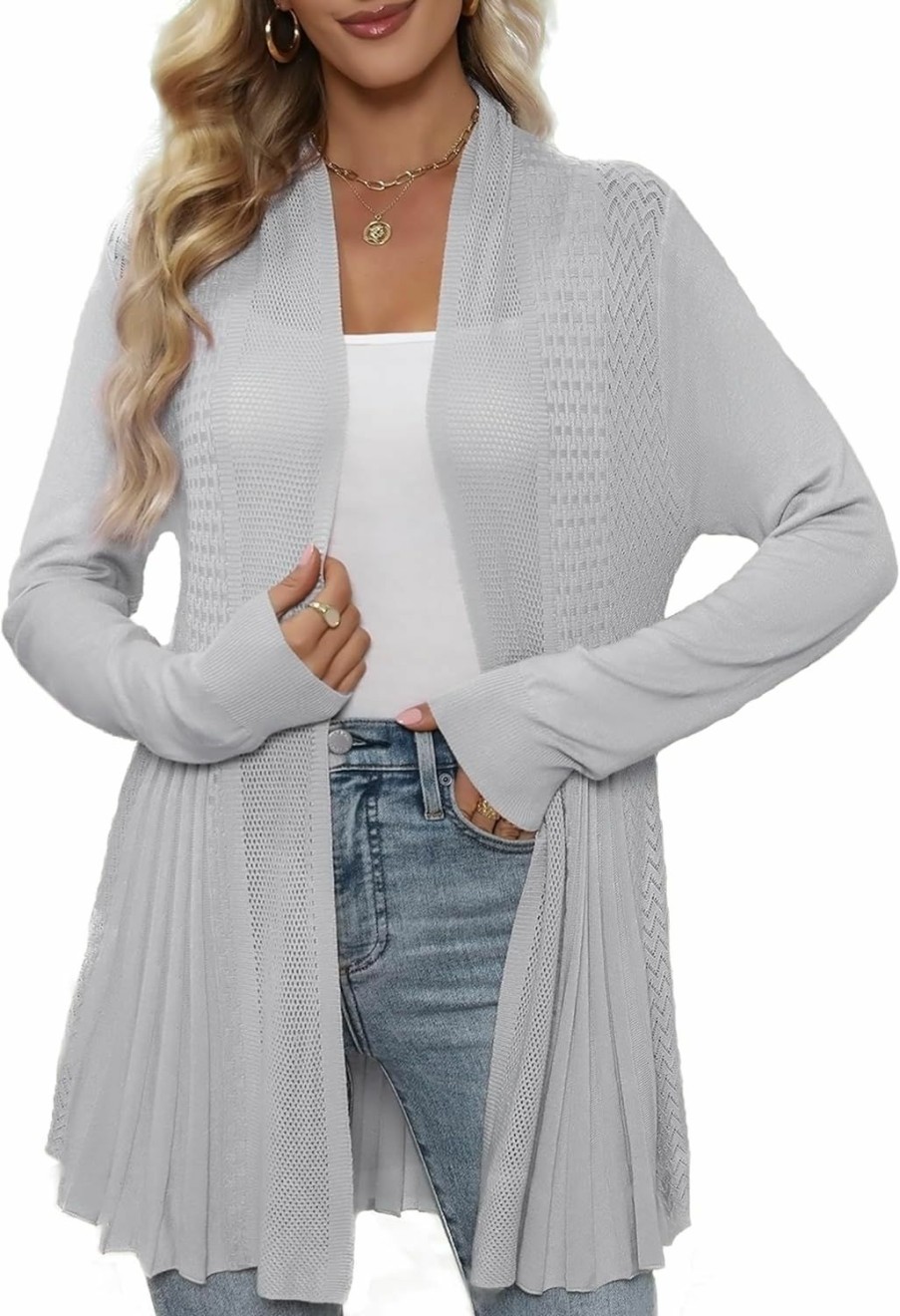 Sweaters | iClosam Iclosam Women Open Front Cardigans Long Sleeve Lightweight Knit Cardigan Sweater