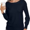 Sweaters | Spicy Sandia Women'S Boat Neck Long Sleeve Sweaters Casual Lightweight Knit Pullover Tops Fall Winter Trendy