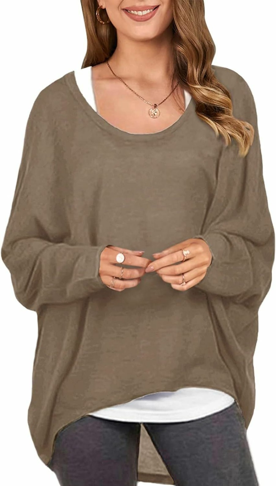 Sweaters | ZANZEA Zanzea Women'S Off-Shoulder Batwing Sleeve Blouse Casual Loose Oversized Baggy T-Shirt Sweater Pullover Top