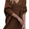 Sweaters | PRETTYGARDEN Prettygarden Women'S Pullover Sweater Dress Casual Long Sleeve Ribbed Knit V Neck Loose Oversized Sweaters Dresses