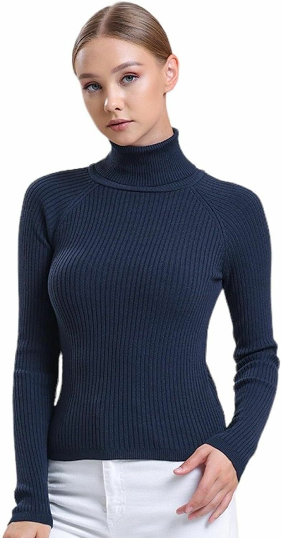 Sweaters | alsestudio Women`S Turtle Neck Sweater Premium Quality Soft Touch Slim Fit Ribbed Pullover Knitted Roll Neck Jumper