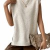 Sweaters | Verdusa Verdusa Women'S Mock Neck Split Hem Sleeveless Sweater Vest Knit Tank Top