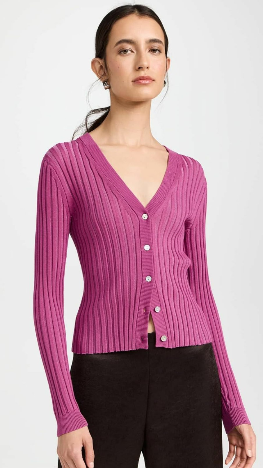 Sweaters | Vince Vince Women'S Ribbed V Neck Cardigan