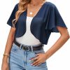 Sweaters | Kate Kasin Kate Kasin Women Shrug Sheer Ruffle Short Sleeve Cropped Chiffon Bolero For Dress