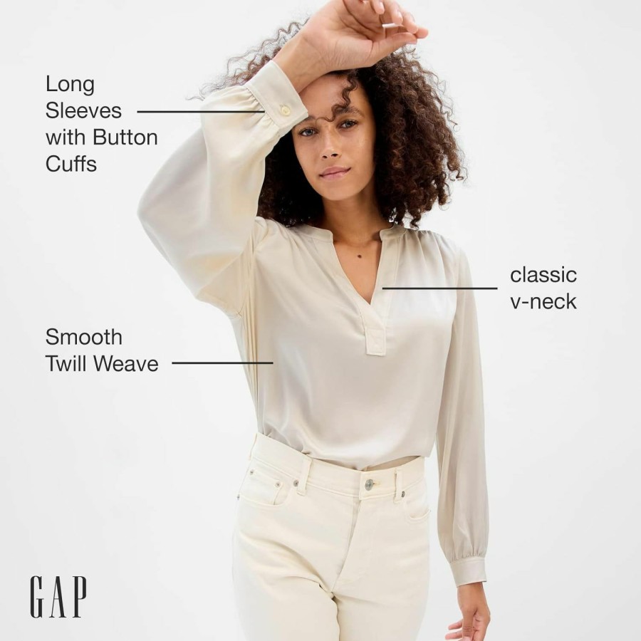 Sweaters | GAP Gap Women'S Long Sleeve V-Neck Top Shirt