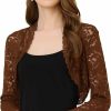 Sweaters | Allegra K Allegra K Women'S Elegant Crop Cardigan Sheer Floral Lace Bolero Shrug Top