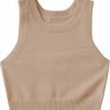 Sweaters | Verdusa Verdusa Women'S Round Neck Sleeveless Knit Sweater Vest Pullover Crop Tank Top