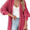 Sweaters | SHEWIN Shewin Women'S Casual Long Sleeve Button Open Front Lightweight Cardigan Soft Cable Knit Sweater Outwear