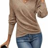 Sweaters | SOLY HUX Soly Hux Women'S V Neck Criss Cross Wrap Ruched Long Sleeve Sweaters Pullover Tops