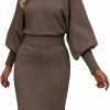 Sweaters | Saodimallsu Saodimallsu Sweater Dress For Women Oversized Batwing Sleeve Crew Neck Sexy Ribbed Knit 2023 Fashion Fall Winter Dresses