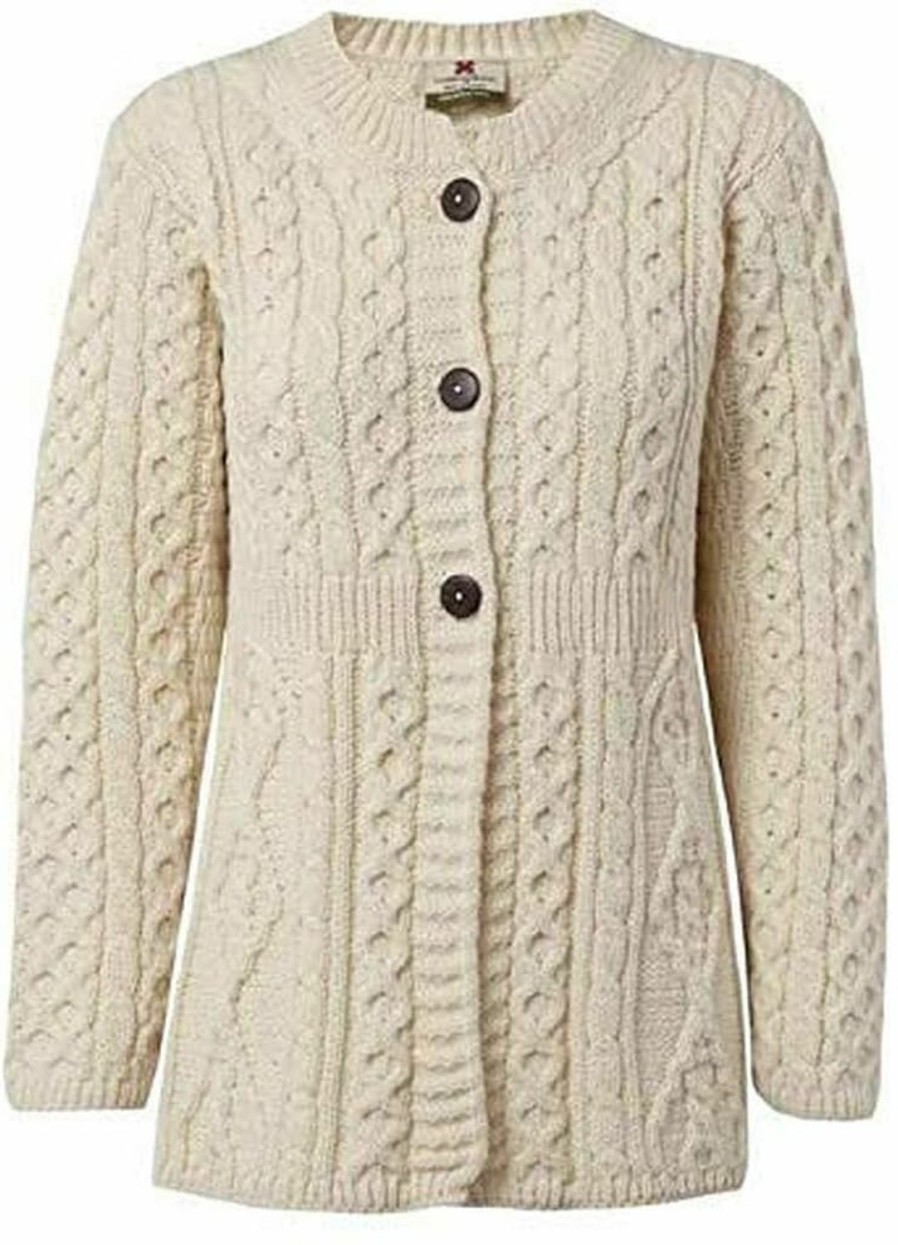 Sweaters | Aran Woollen Mills Carriag Donn Aran Sweater Made In Ireland For Women Merino Wool A Line Cardigan