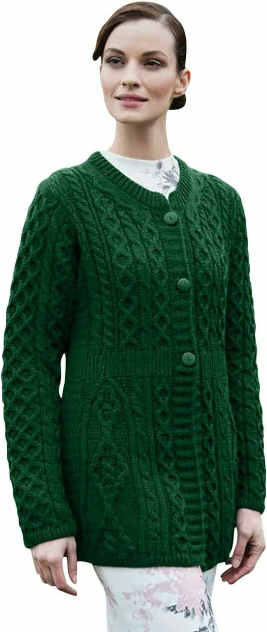 Sweaters | Aran Woollen Mills Carriag Donn Aran Sweater Made In Ireland For Women Merino Wool A Line Cardigan