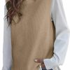 Sweaters | Verdusa Verdusa Women'S Casual Split Round Neck Sleeveless Pullover Top Sweater Vest