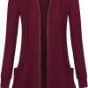 Sweaters | Miusey Miusey Womens Zip Up Long Hoodie Jacket Lightweight Tunic Sweatshirt Open Front Cardigan