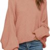 Sweaters | Mafulus Mafulus Women'S Oversized Crewneck Sweater Batwing Puff Long Sleeve Cable Slouchy Pullover Jumper Tops