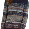 Sweaters | Invisible World Women'S Alpaca Wool Sweater Fair Isle Hand Dyed Crew Neck