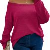 Sweaters | SOLY HUX Soly Hux Women'S Plus Size Sweater Off Shoulder Long Sleeve Drop Shoulder Pullover Tops