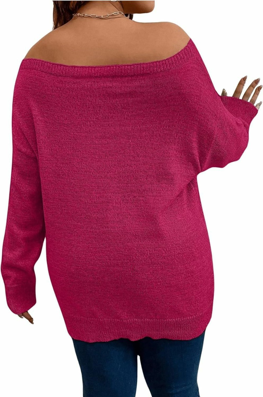 Sweaters | SOLY HUX Soly Hux Women'S Plus Size Sweater Off Shoulder Long Sleeve Drop Shoulder Pullover Tops