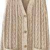 Sweaters | Aeneontrue Women'S Sweater Vest Sleeveless Button Down Knitted Cardigan Outwear With Pockets