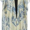 Sweaters | Two's Company Two'S Company Ancient Column Print Blue Long Kimono, 44-Inch Length, Viscose, Modal, Women