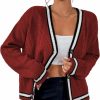 Sweaters | Realipopo Womens Open Front Cardigan Button Down Striped Sweater Casual Loose Fitting V Neck Knit Coat