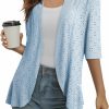 Sweaters | Sidefeel Sidefeel Lightweight Summer Cardigan For Women Spring Netted Knit Ruffle Half Sleeve Kimono Cover Ups