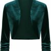 Sweaters | MINTLIMIT Mintlimit Women'S Velvet Bolero Shrugs For Dresses Ruched 3/4 Sleeve Open Front Cocktail Party Cropped Cardigan