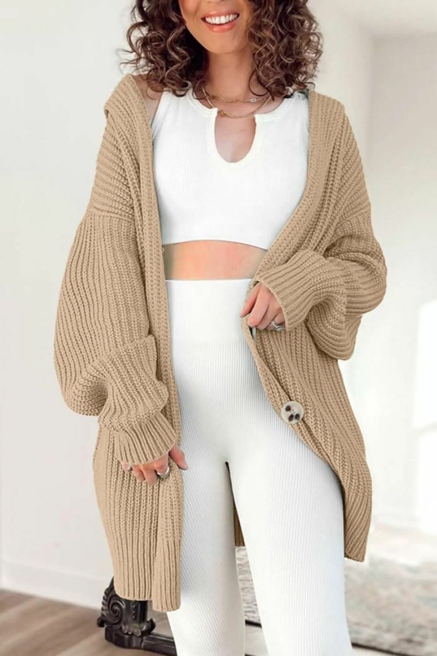 Sweaters | LILLUSORY Lillusory Womens Oversized Cardigan 2023 Fall Slouchy Open Front Button Chunky Knit Sweater Coat