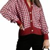 Sweaters | Dokotoo Dokotoo Cardigan Sweaters For Women V Neck Button Down Long Sleeve Plaid Knit Cardigans Sweater Tops