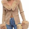 Sweaters | KMBANGI Women Button Down Sweater V Neck Cable Knit Crop Cardigan Cute Oversized Jumper Pullover Top Aesthetic Clothes