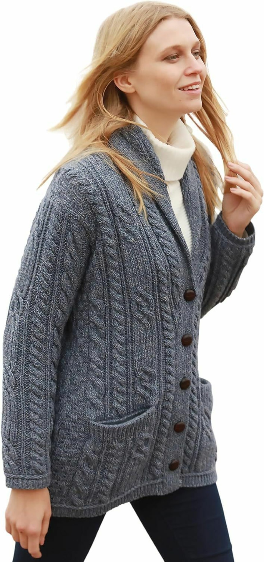 Sweaters | Aran Woollen Mills Merino Wool Cable Knit Irish Shawl Cardigan Sweater For Women Made In Ireland