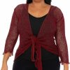 Sweaters | SHU-SHI Shu-Shi Womens Plus Size Sheer Shrug Tie Top Open Front Cardigan Lightweight Knit Bolero Xl 2X 3X 4X