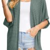 Sweaters | STYLEWORD Styleword Women'S 2024 Summer Fashion Cardigan Lightweight Short Sleeve Beach Cover Up Kimonos Open Front Casual Sweater