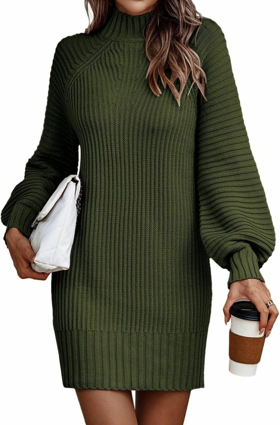 Sweaters | LILLUSORY Lillusory Women'S Mock Turtleneck Sweater Dress Trendy Pullover Puff Sleeve Fall Dress Knit Winter Outfits