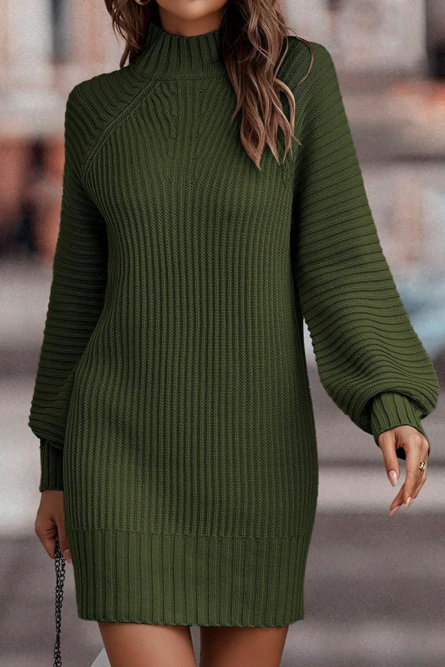 Sweaters | LILLUSORY Lillusory Women'S Mock Turtleneck Sweater Dress Trendy Pullover Puff Sleeve Fall Dress Knit Winter Outfits