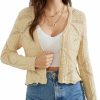 Sweaters | GRACE KARIN Grace Karin Women Crochet Cropped Cardigan Casual Elegant Lightweight Button Sweater Long Sleeve Hollowed-Out Shrug Tops