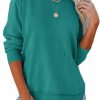 Sweaters | Pkabogbi Women'S Casual Long Sleeve Crewneck Sweatshirt Loose Flowy Lightweight Pullover Sweatshirts Tops