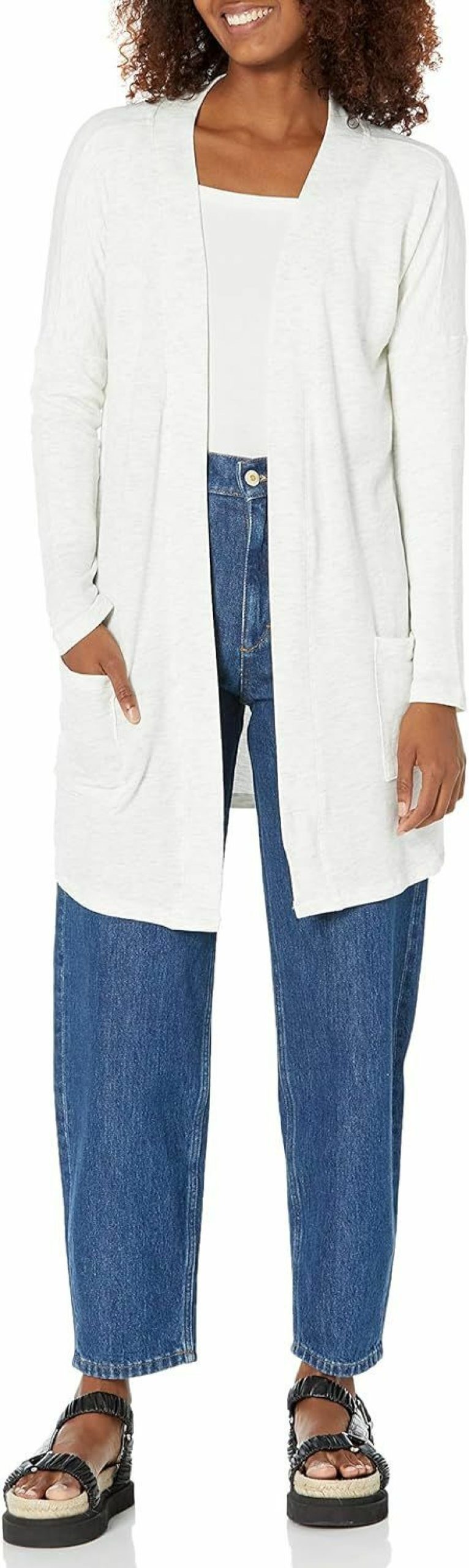 Sweaters | Amazon Essentials Amazon Essentials Women'S Relaxed-Fit Lightweight Lounge Terry Open-Front Cardigan