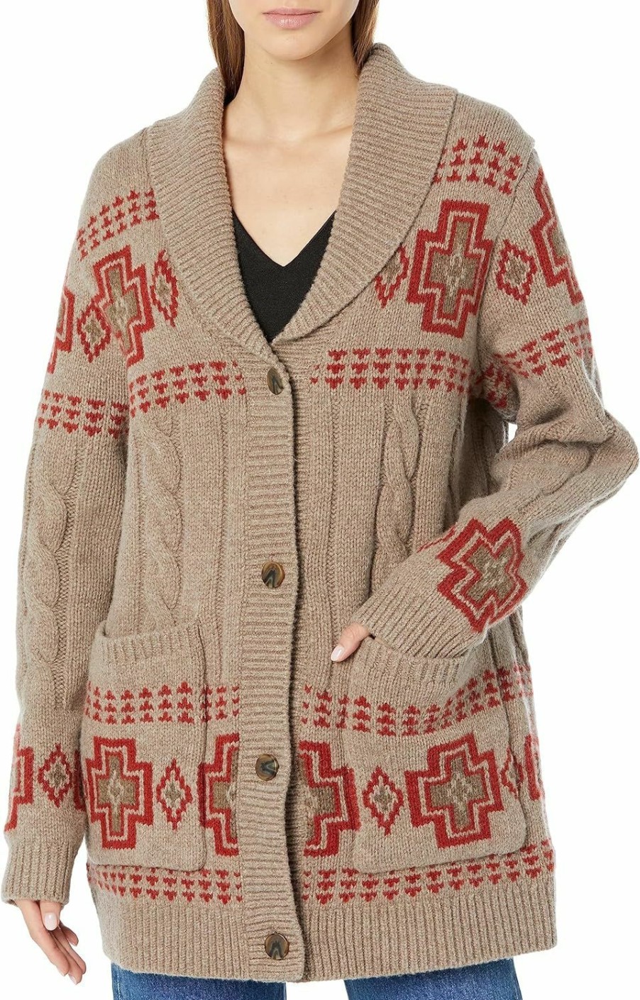 Sweaters | Pendleton Pendleton Women'S Lambswool Cable Cardigan