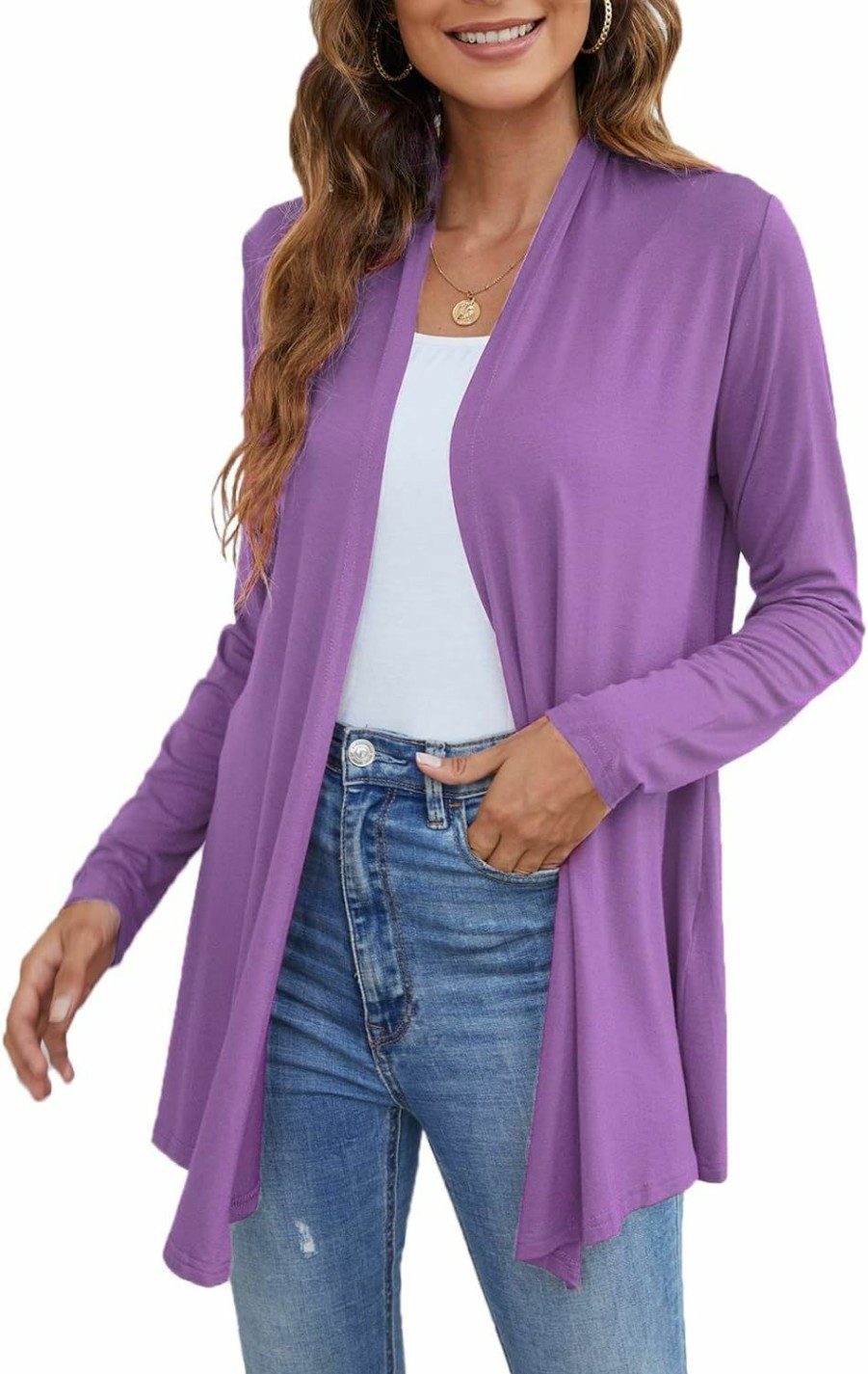 Sweaters | Ladlop Ladlop Women'S Lightweight Open Front Cardigans Long Sleeve Casual Soft Drape Fall Cardigan