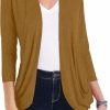 Sweaters | cutteal Women Casual Lightweight Cardigan 3/4 Sleeve Draped Open Front Soft Cardigans With Pockets