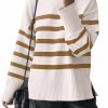 Sweaters | BOUTIKOME Boutikome Women'S Striped Sweater Black And White Striped Sweater Side Slit Knit Long Sleeve Crewneck Pullover Loose Top