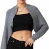 Sweaters | Yoawdats Yoawdats Women Casual Knitted Coat Shrugs Solid Color Long Sleeve Open Front Sweater Short Blouse Crop Loose Cute Cardigan