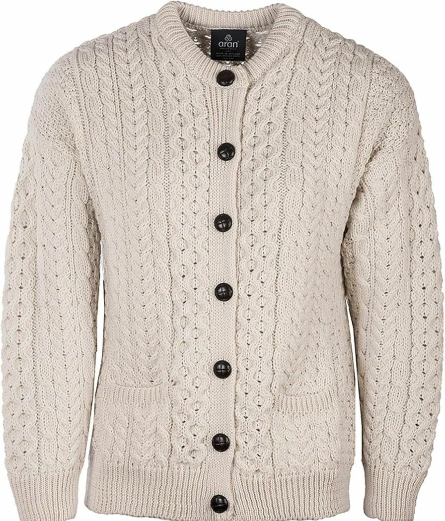 Sweaters | Aran Woollen Mills Achill Island Aran Cardigan For Women, 100% Merino Wool, Authentic Irish Knit Cardigan, Made In Ireland