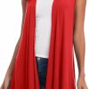 Sweaters | EXCHIC Women'S Sleeveless Open Front Draped Asymmetric Hem Cardigan Vest